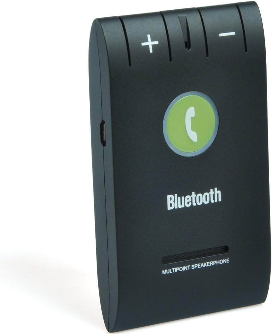 Eternal Multipoint Bluetooth 4.0 in-Car Hands-Free Speakerphone Wireless Car Kit on Sun Visor for Auto Vehicle with Metal Clip for iPhone,Samsung,LG,HTC,Nexus,iPad Android Cell Phones Black