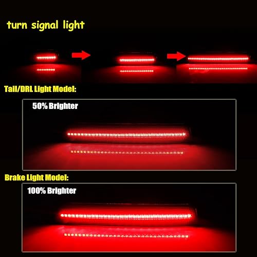 Miniatura 7 de GTINTHEBOX Para 2011 2012 2013 2014 2015 2016 2017 Honda Odyssey LED trasero niebla parachoques reflector freno cola secuencial luces de señal de