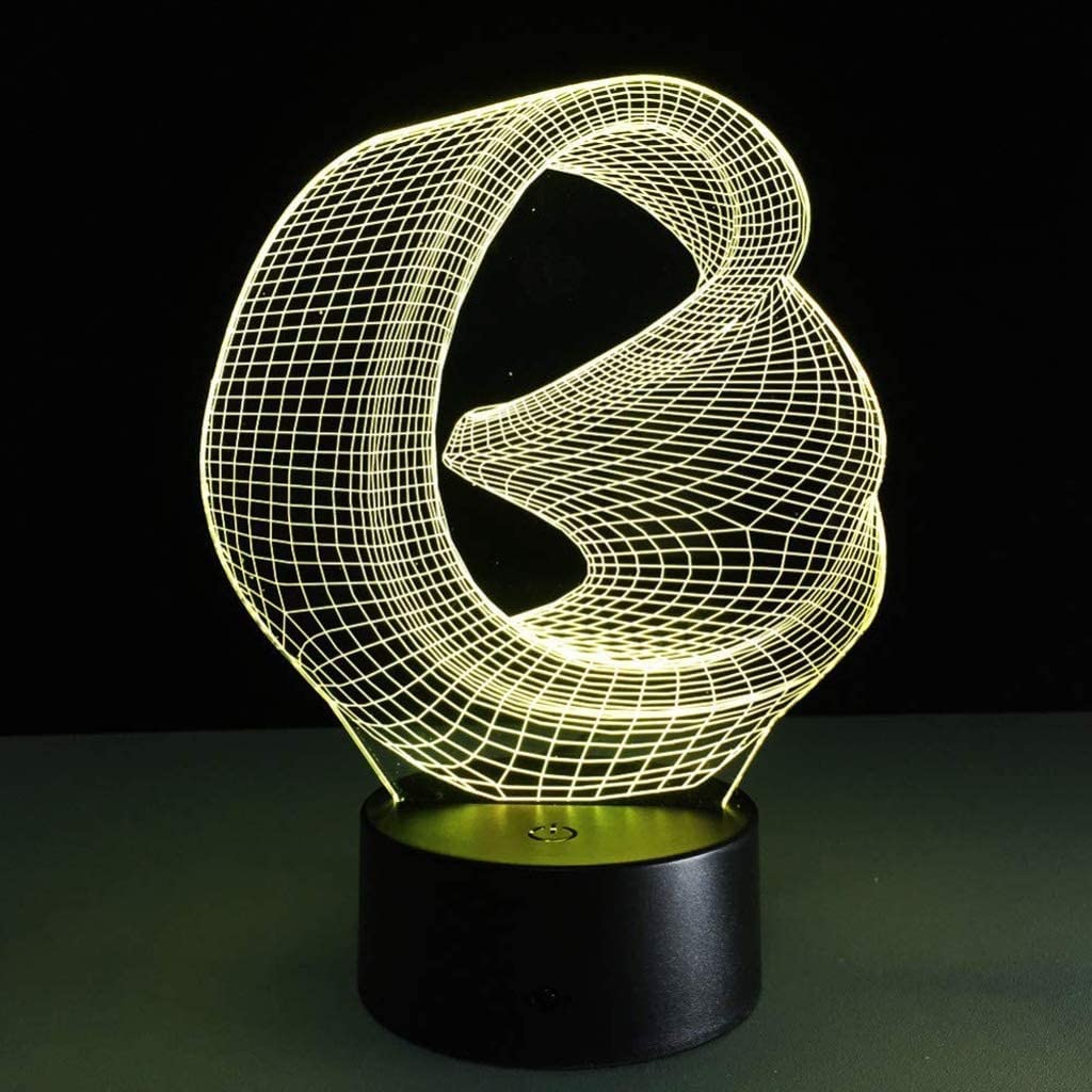Lampe de bureau visuelle 3D pour décoration de chambre à coucher 7 couleurs changeantes