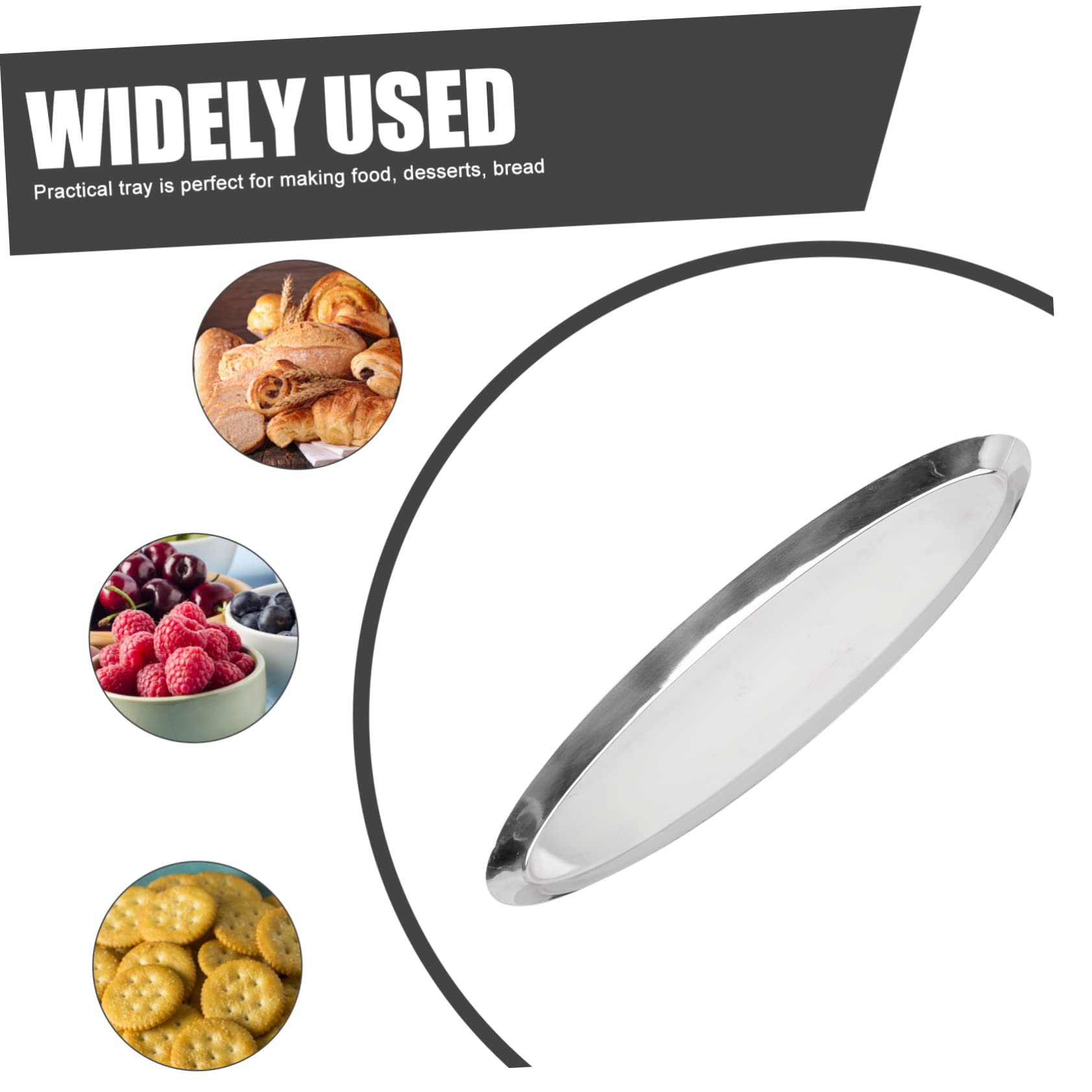 Vassoio Snack Creativo a Forma Ellittica in Acciaio Inox, Stile Giapponese