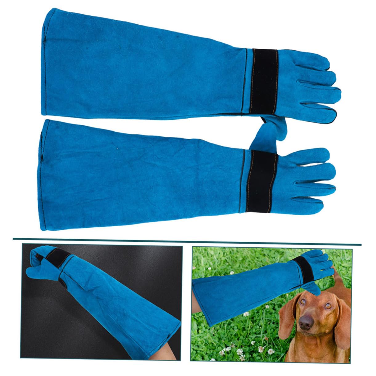 Leder Schweißhandschuhe Ärmel Hund Katze Pflege Handschuhe