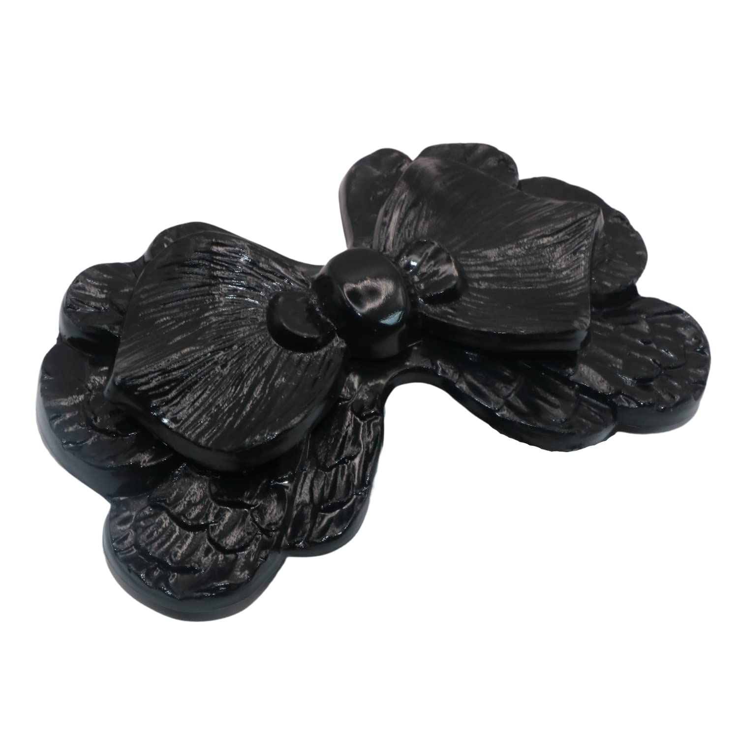 Parcelona French Large Petal Black Celluloid French Barrette Hair Clips Women Hair Accessories, Made in France
