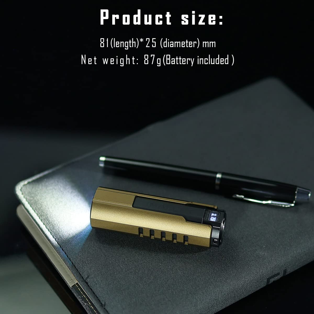 IMALENT LD70 Torcia EDC Torcia Tattica Ricarica magnetica e usb,4000lm,203M, 5 Modalità, Impermbile IP68, display OLED, per Campeggio, Escursionismo, Emergenze (Oro)