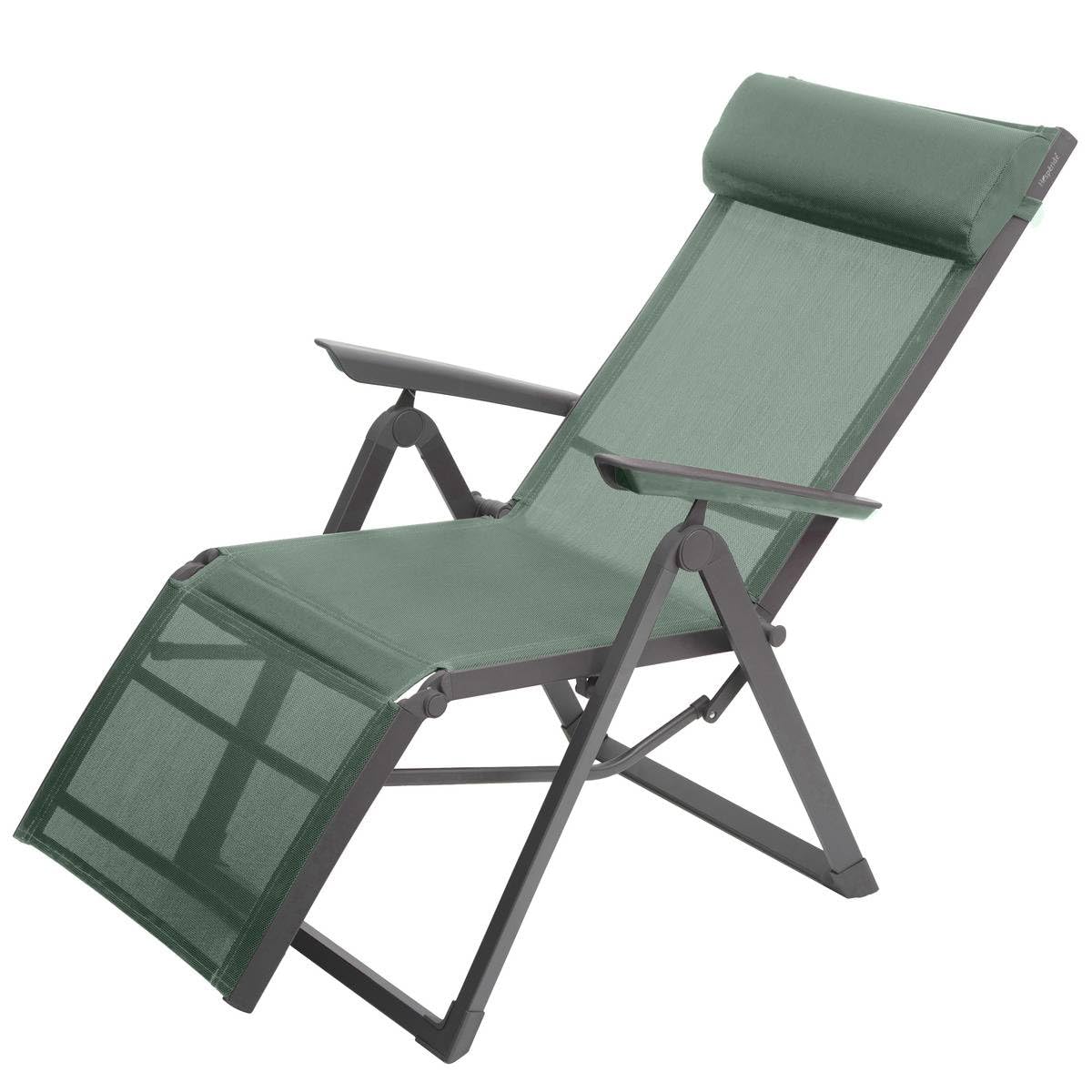 Hespéride - Fauteuil de Jardin inclinable Decima Vert Olive et Graphite