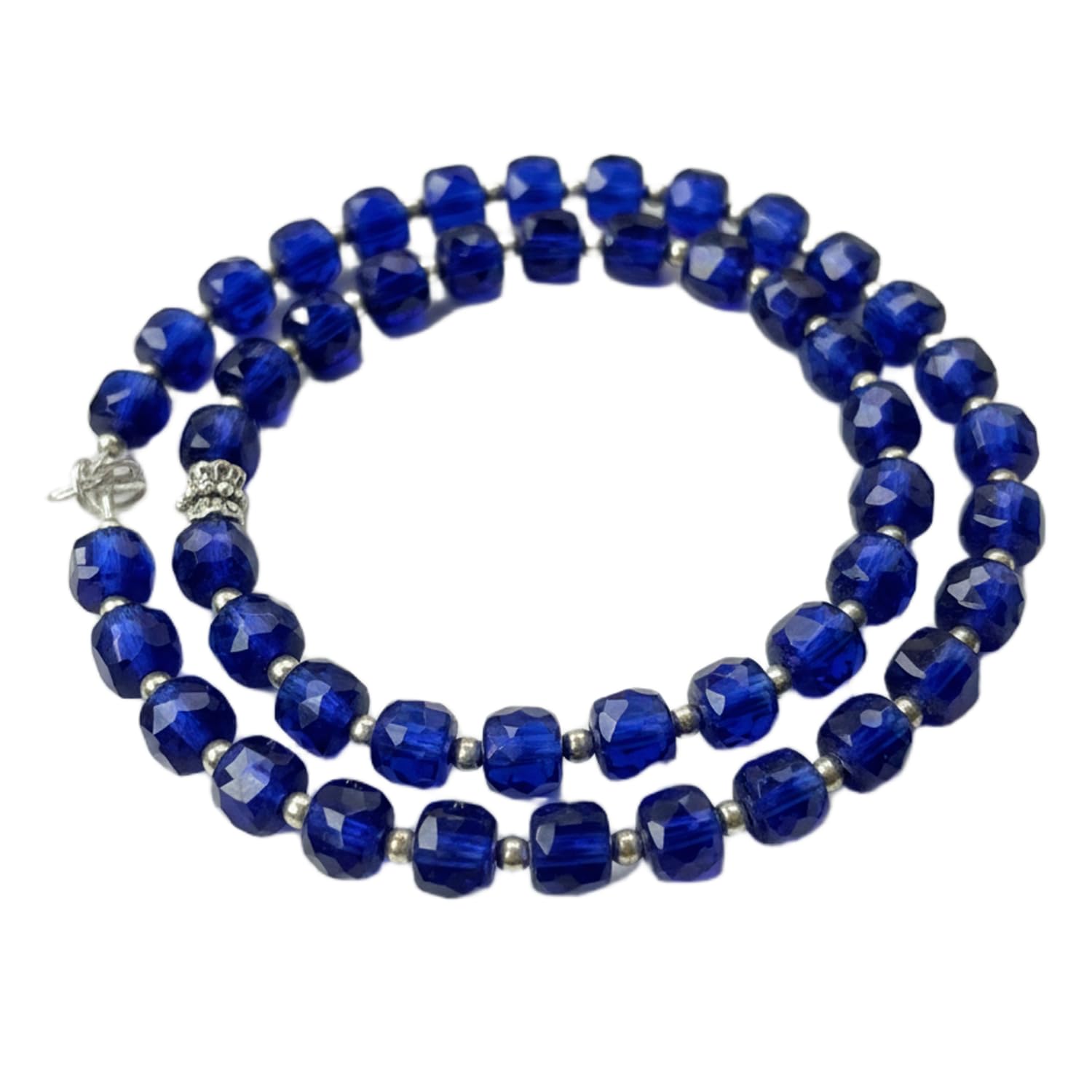 Collier perles quartz saphir bleu naturel cristal guérison - 7