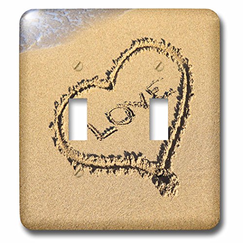 Interrupteur double à bascule décor sable plage amour pour plaque de commutation murale romantique - 2