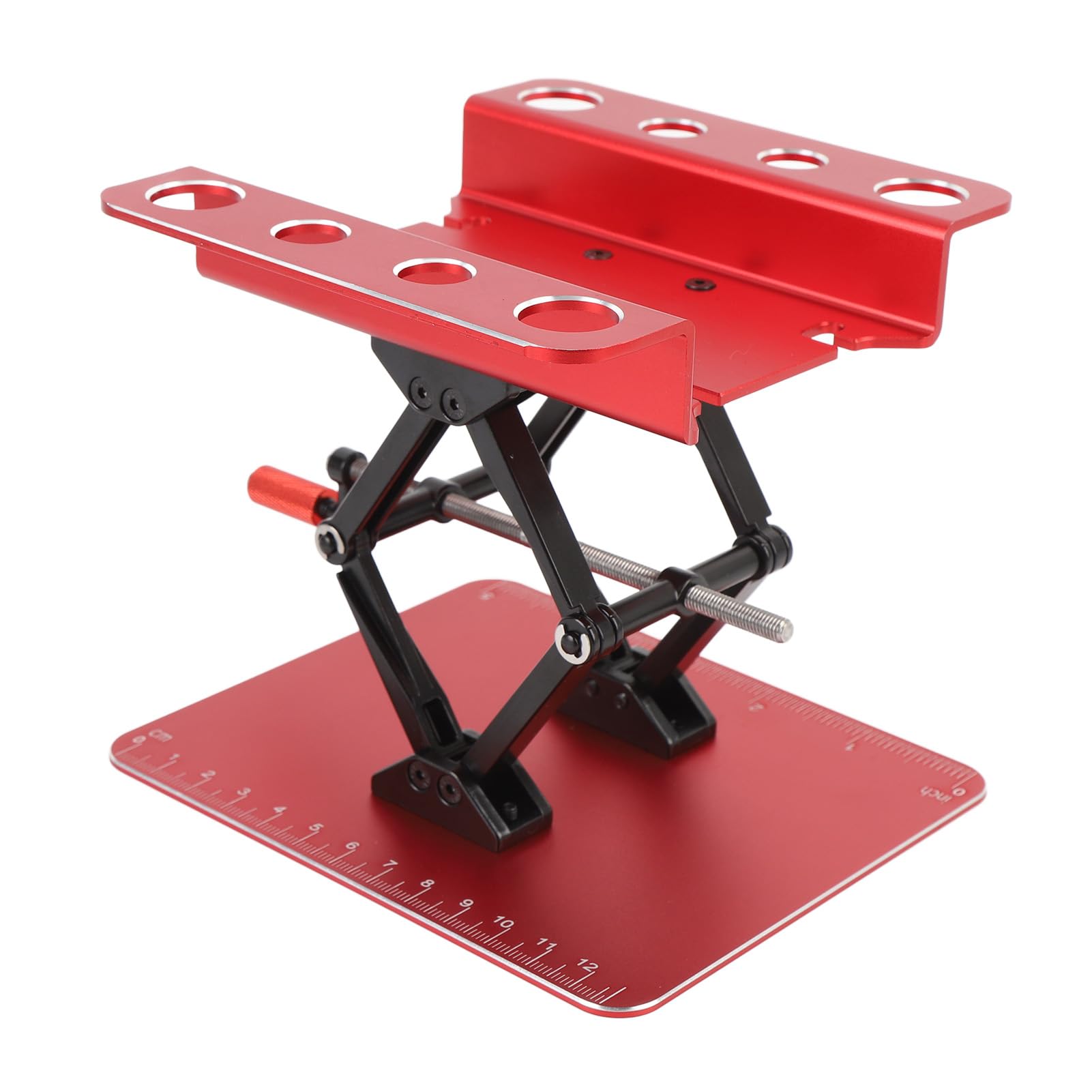 POENVFPO Estación de Trabajo de Reparación de Automóviles RC Soporte Estable y Soporte Ajustable en para Automóviles RC 1:8 1:10, Construcción de Metal Simulada para Entusiastas y Aficionados (Rojo)