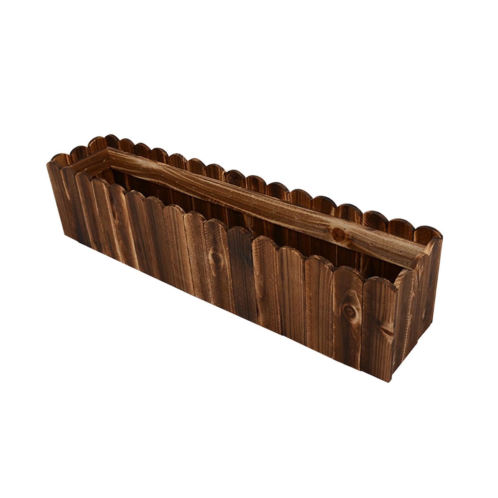 LIXSAZSE Wooden Flower Box For Indoor Outdoor Plants Stylish wood Medium