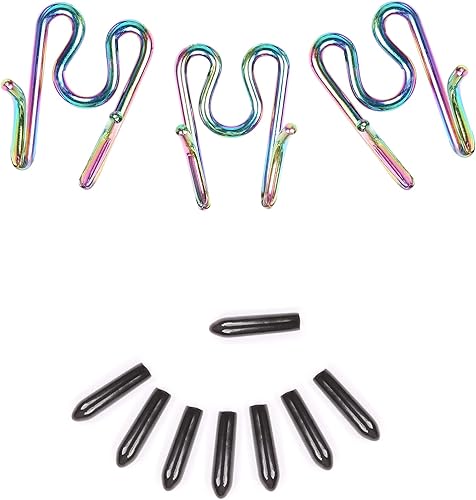 Collar de punta para perro, eslabones adicionales con copas de goma, juego de (7) eslabones cromados, eslabones de acero cromado para entrenamiento