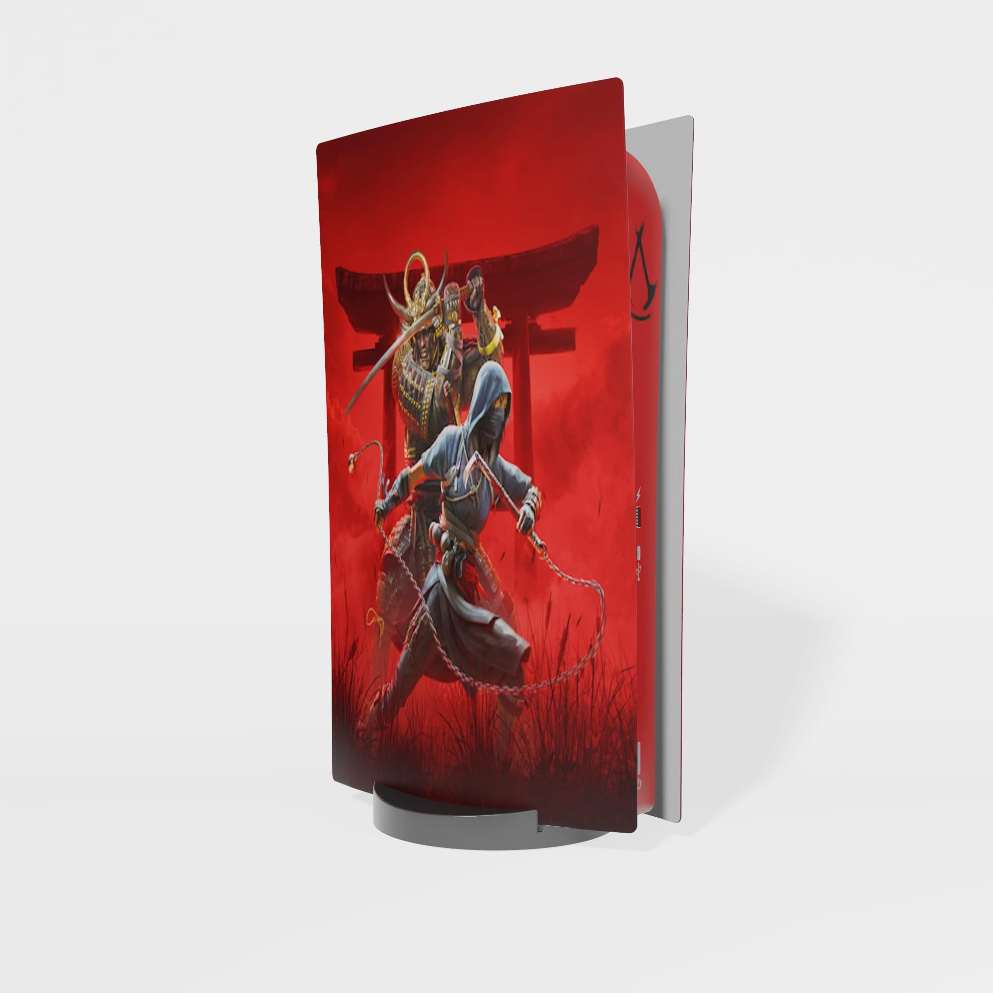 MaD Vision Extra-Durable Skin Kit for PlayStation 5 (PS5) Digital | Set of Matte Vinyl Adhesive Films for the Console and 2 Controllers - for ACS|Assassin's Creed Shadows Design - 3
