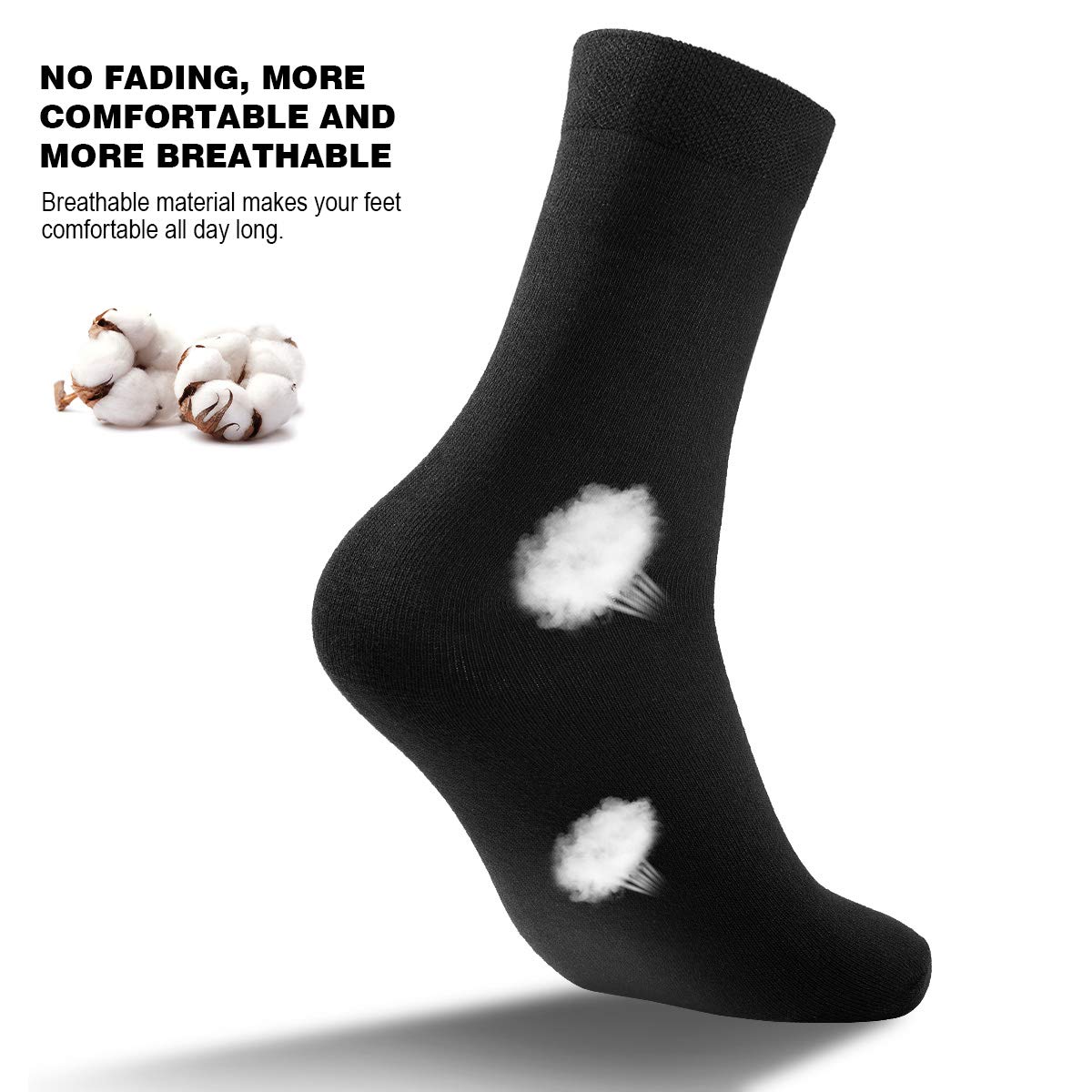 EIISSION Calzini Uomo Calzini Donna Calze Uomo Donna Cotone Calze Running Uomo Corte Calze Antiscivolo Sportivi Lunghe Unisex Calzini Lavoro Calzini Comodi Calzettoni traspiranti 6 Paia Bianco Nero