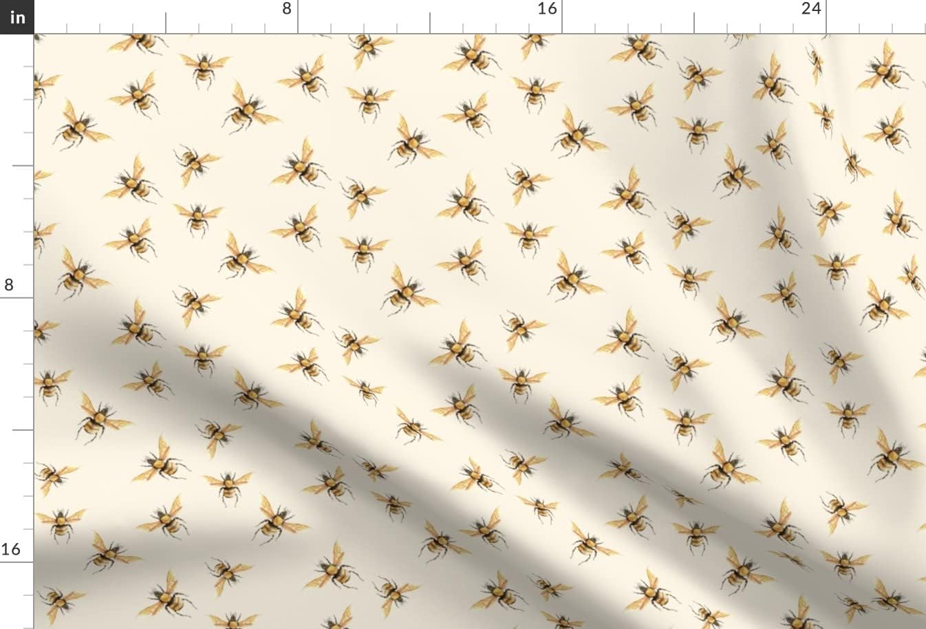 Spoonflower Fabric - Bee Golden Cream Honeybee Honey Summer Printed on Minky Fabric by The Yard - Sewing Baby Blankets Quilt Backing Plush