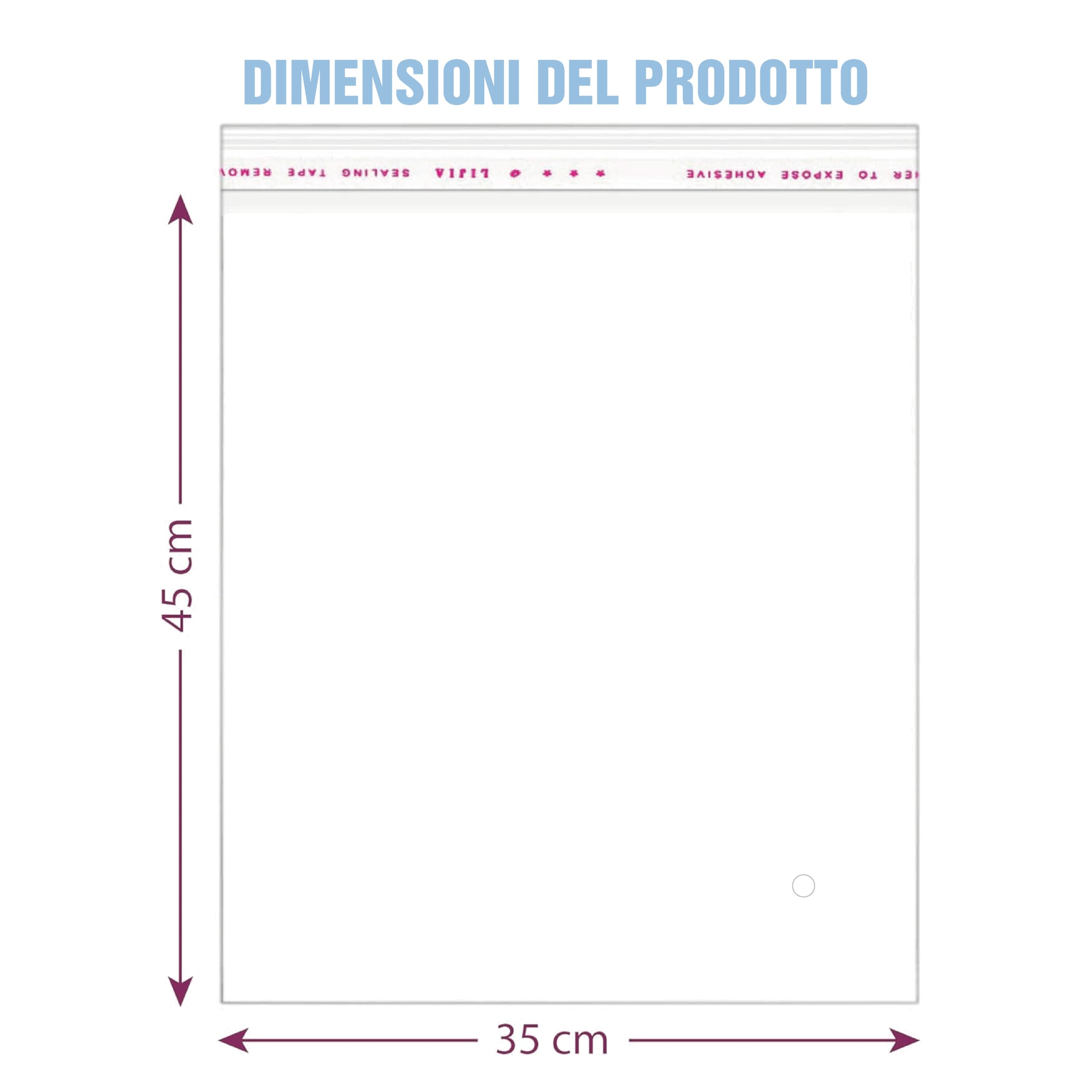 MGE - 100 Sacchetti in Plastica Trasparente 35x45 cm, Buste Trasparenti in Cellofano - Sacchetti Richiudibili con Chiusura Ideali per Regalo, Caramelle, Biscotti