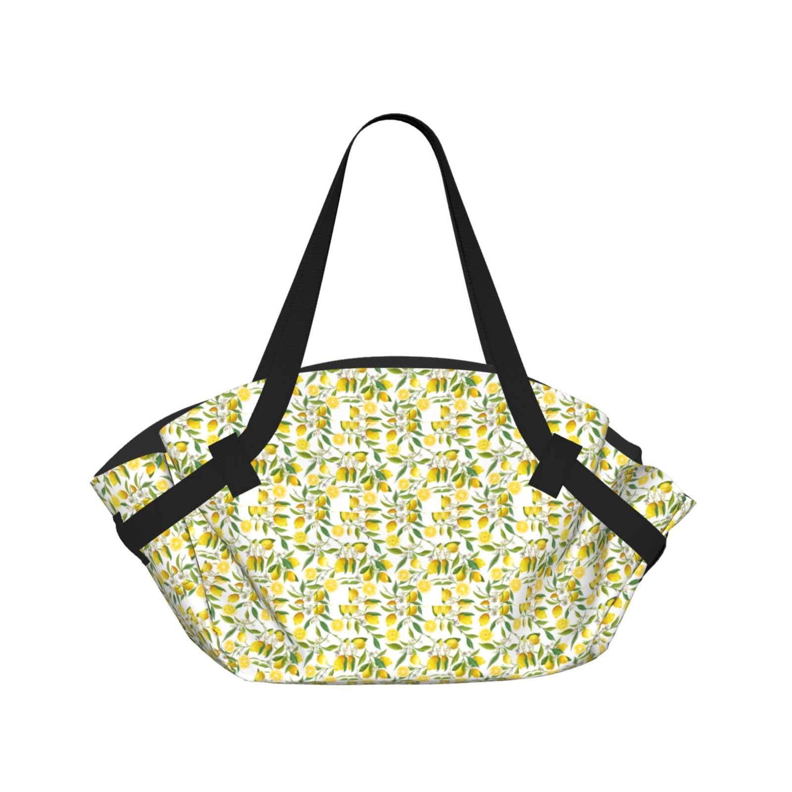 UVBDF Fresh Tropical Lemons 2-in-1 Camping Blanket Tote, Waterproof Stylish Printed Outdoor Bag for Beach Park and Picnic