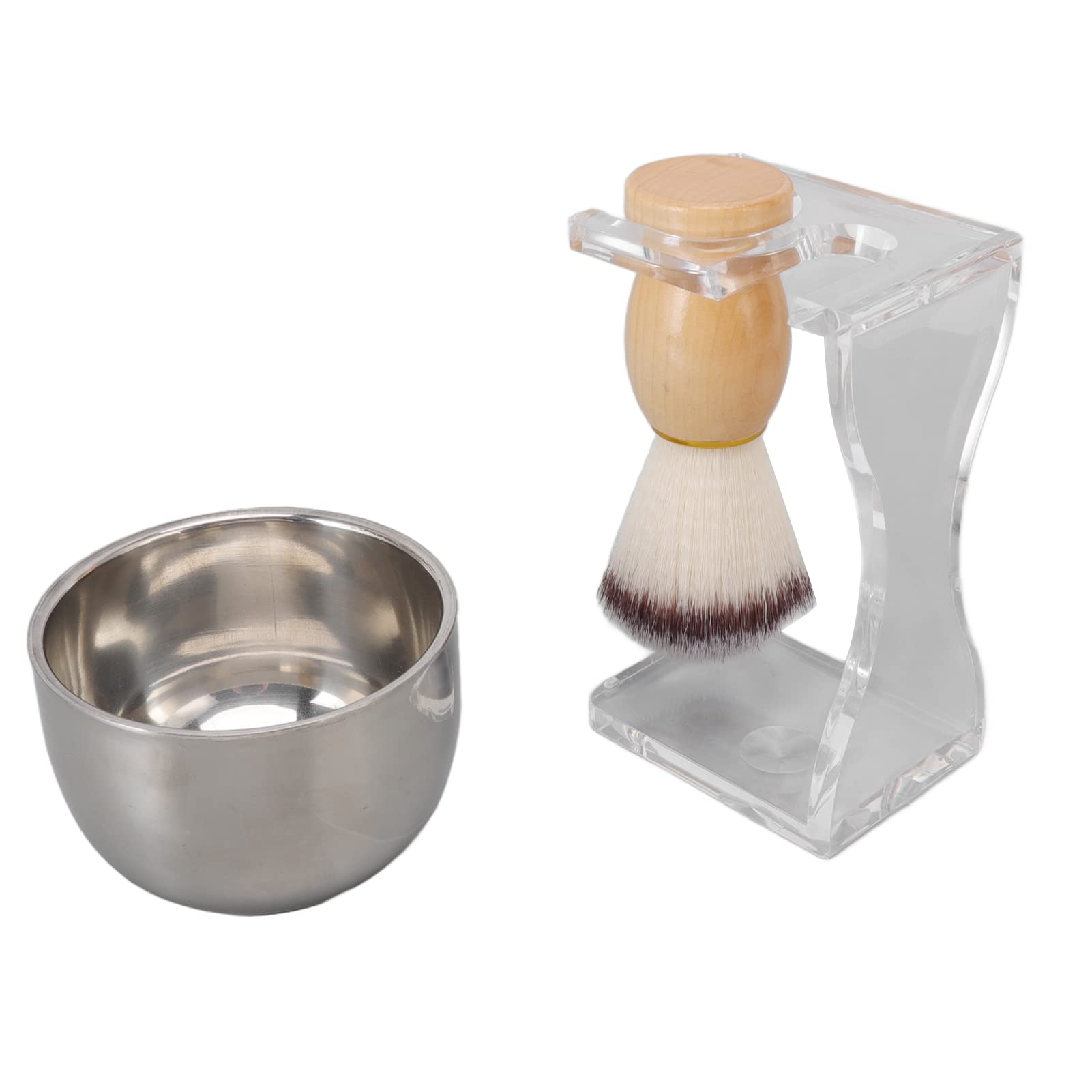 Blaireau de rasage de luxe avec son bol en acier et support design
