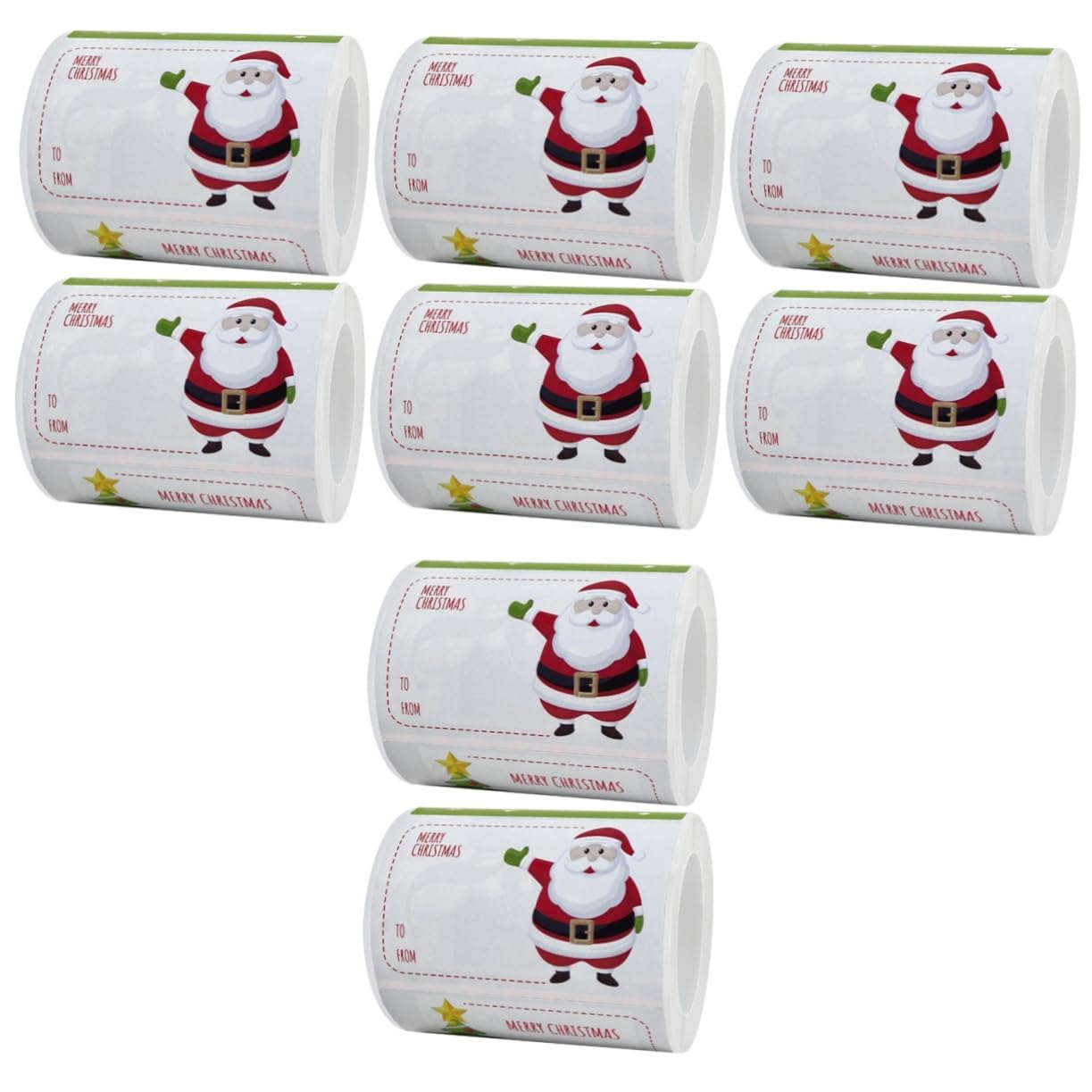 TEHAUX 8rollos Etiquetas Adhesivas De Sellado Para Navideños Calcomanías Decorativas Para Fiestas Para Tarjetas Cajas y Paquetes
