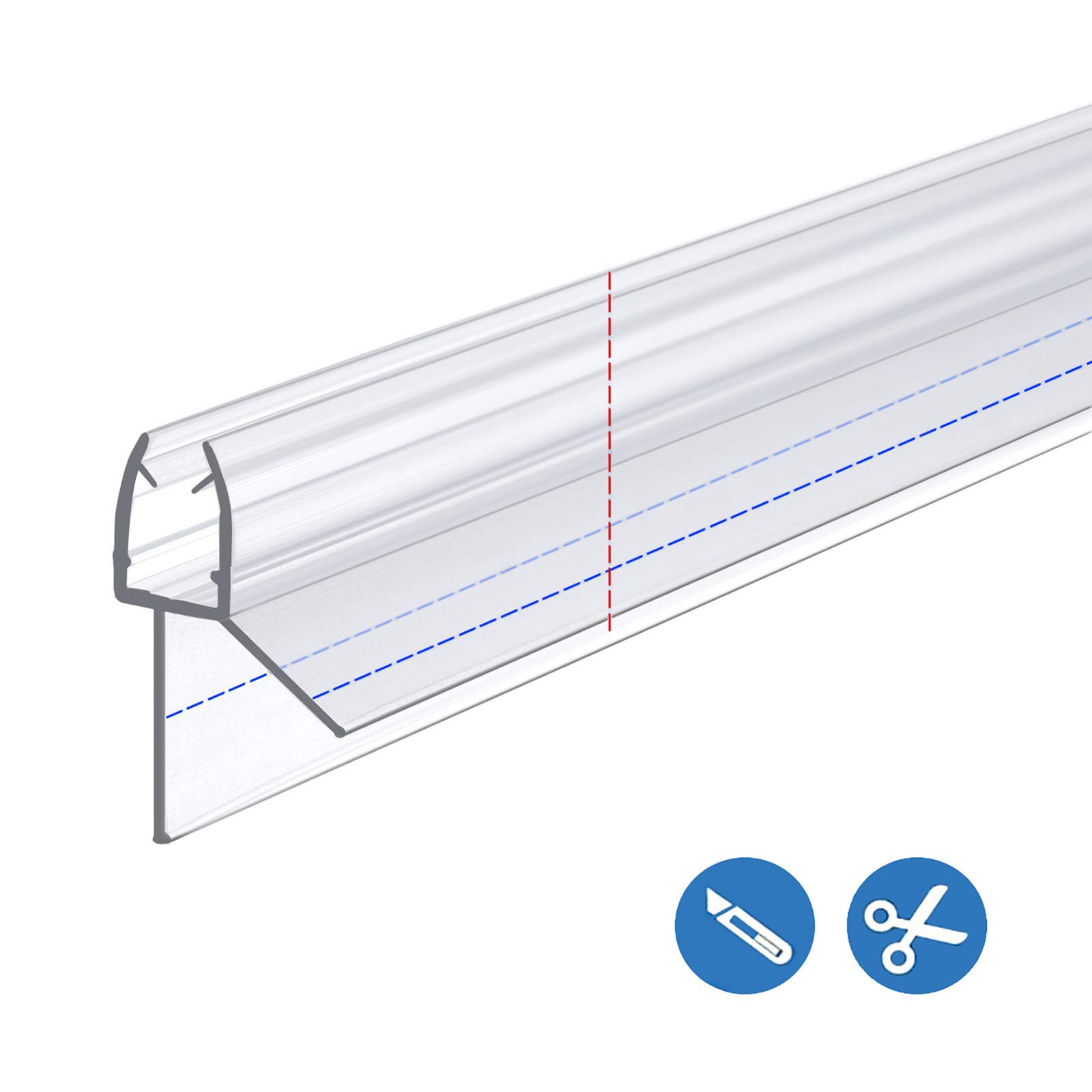 IMPTS Duschdichtung Für Glastür – 100 Cm Transparent, Für 5/6 Mm Glas, Ersatzdichtung