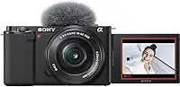 Sony Alpha ZV-E10 Power Zoom Lens Kit (Included Lens: 1650) APS-C Interchangeable Lens Camera (Black)