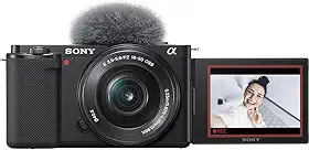 Sony Alpha ZV-E10 Power Zoom Lens Kit (Included Lens: 1650) APS-C Interchangeable Lens Camera (Black)