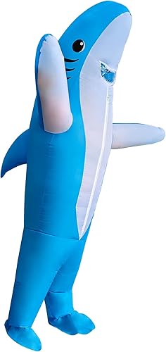 Miniatura 4 de Paquete de 2 disfraces inflables de tiburón para adultos, Halloween, cumpleaños, vacaciones