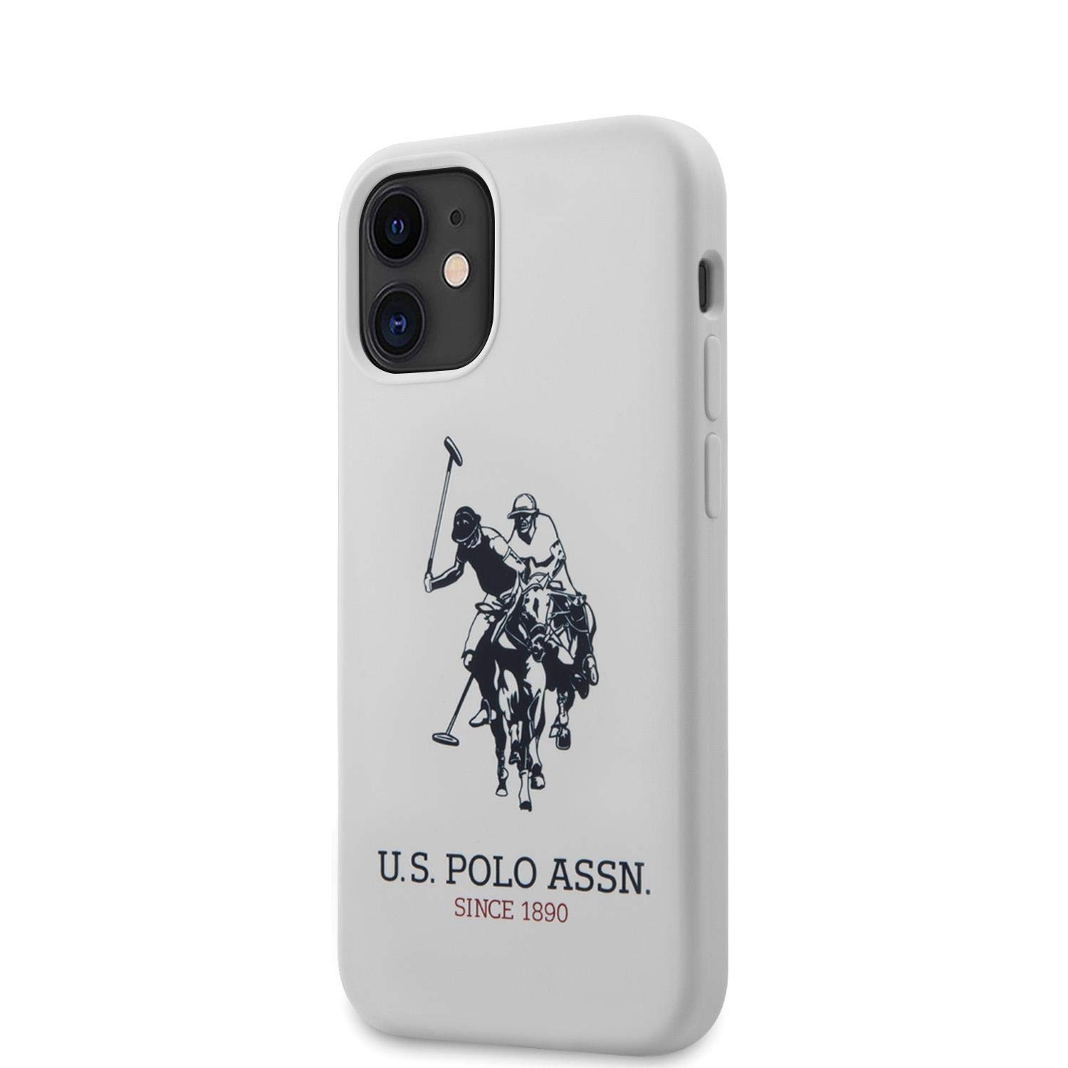 CG MOBILE U.S.Polo Assn.Liquid Silicone Hard Case DH Logo, Anti-Scratch, Shock-Absorption & Drop Protection Cover for Apple iPhone Officially Licensed (12 Mini (5.4"), White)