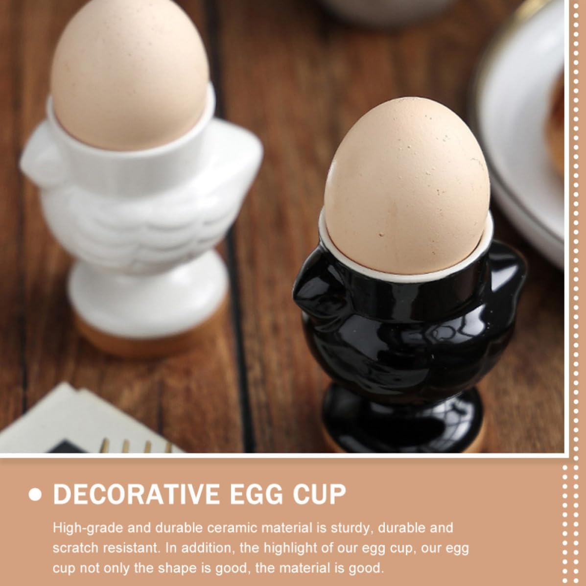 Ceramic Chick Egg Holder for Dining, White Polished Simple Stand