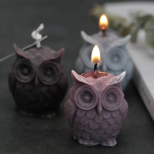 Miniatura 3 de Molde de vela de silicona 3D, 2 piezas de búho, molde único para hacer velas, molde de jabón de silicona hecho a mano, molde de resina epoxi para