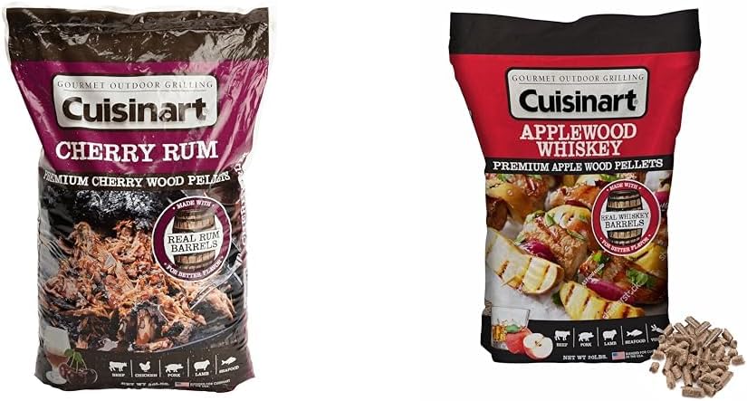 Cuisinart Premium Cherry Rum & Applewood Whiskey 20 lb BBQ Smoking Pellets - 2 Pack