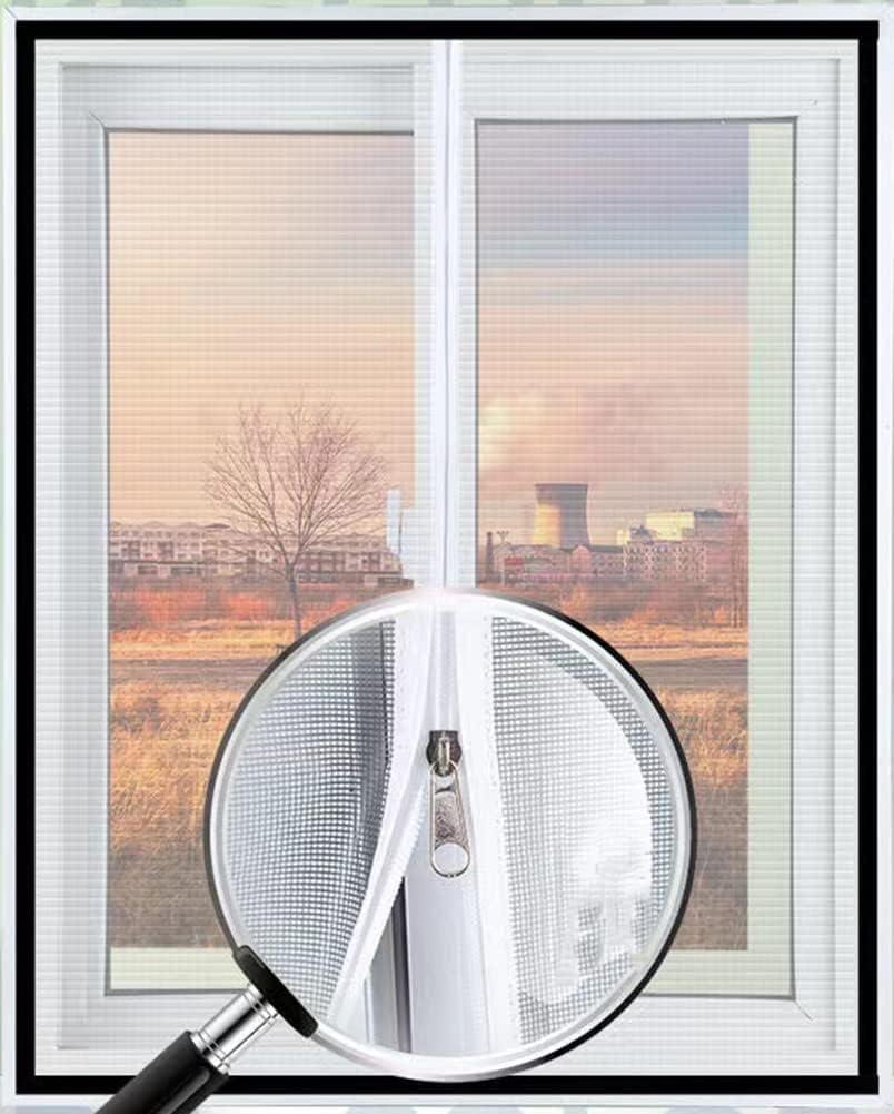 Lesone Custom Size Window Cat Safety Net Mesh,Window Nets Protection for Cat,Anti-Mosquito Insect Fly Screen Mesh with Self-Adhesive,Custom Zipper Position(W*H)