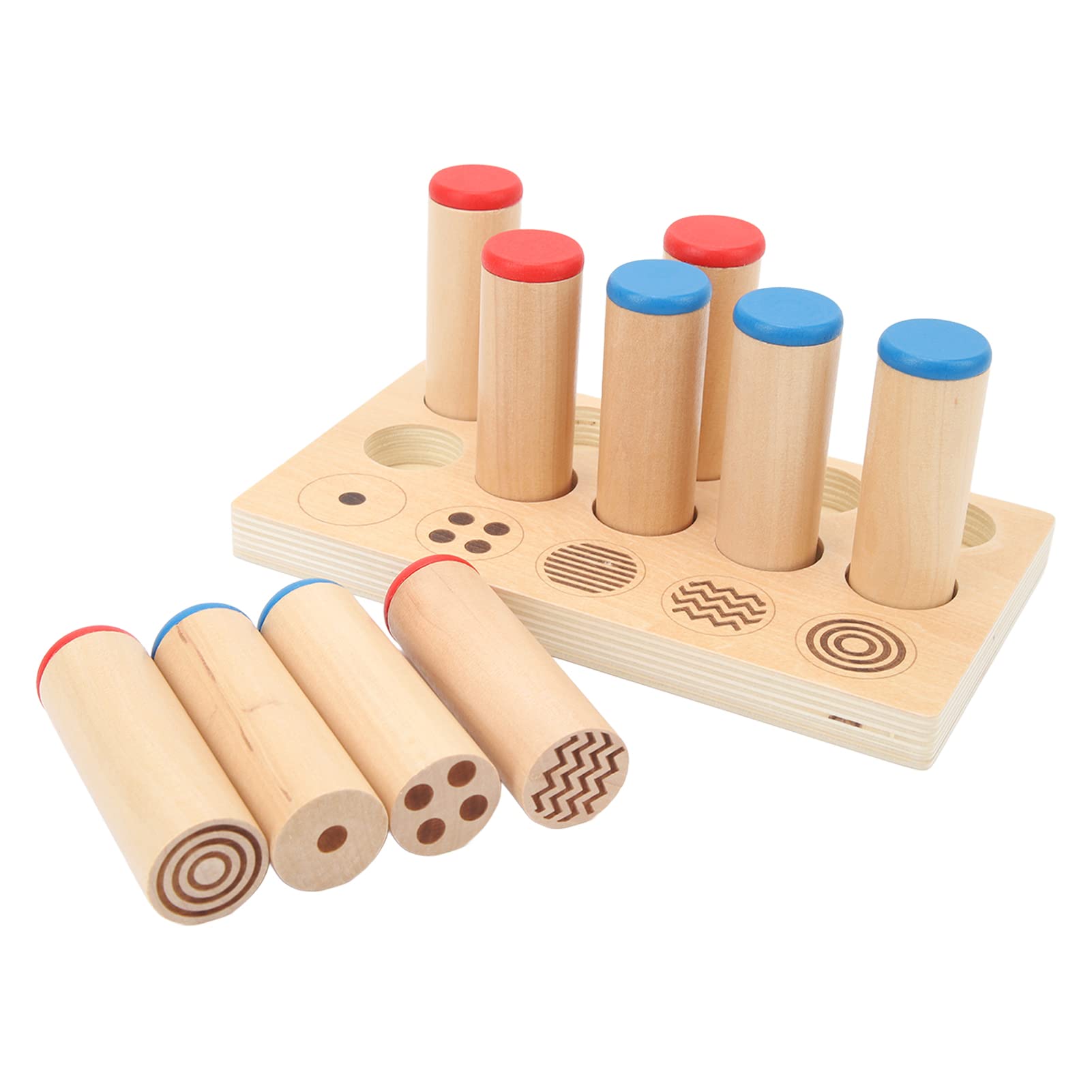Wooden Sound Cylinders Toy, Sound Cylinders Sound Boxes Toy Base Board for Home Play for Kids