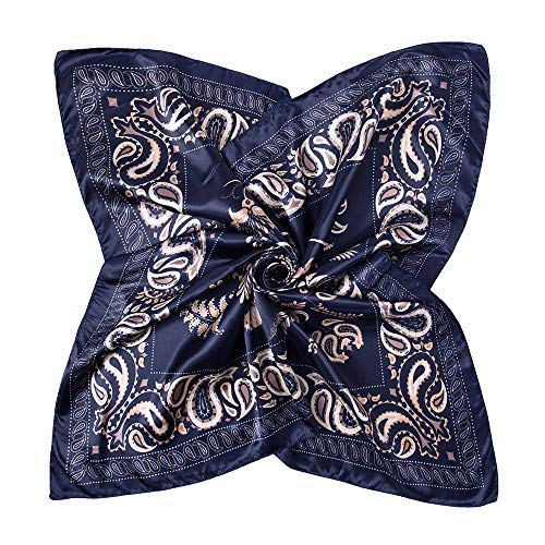 DAMILY Femmes Mode Paisley Bandana Foulard Grand Satiné Carré Foulards Cheveux Tête Echarpes Châle (Paisley)