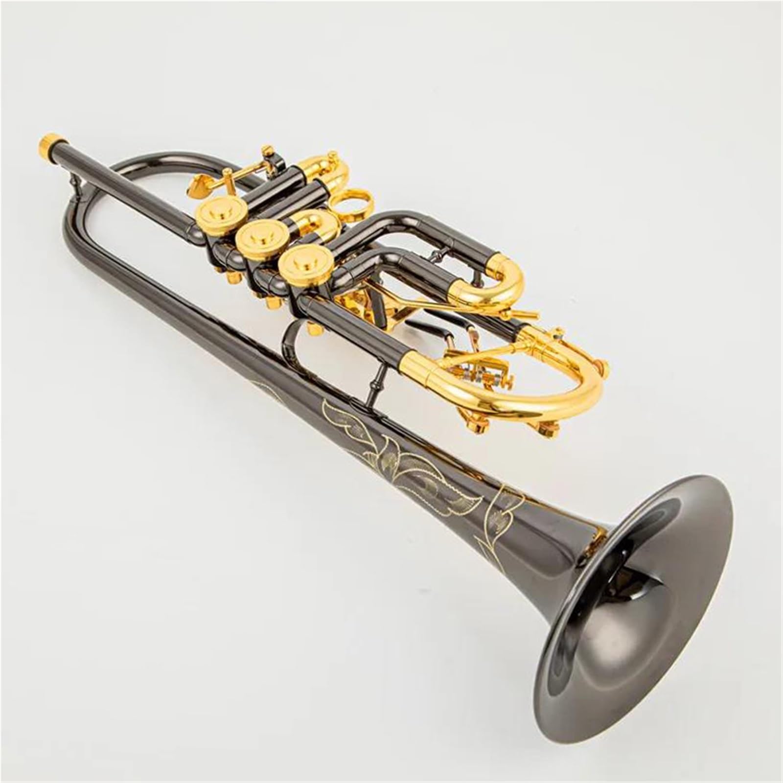 Trompete B-Trompeten-Drehventil Typ B Flacher Messing-Flachschlüssel Professionelle C-Trompeten-Musikinstrumente(C)