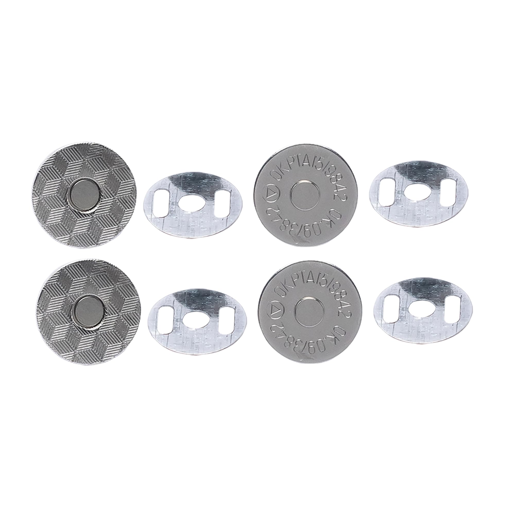 WedDecor 18mm Laser Cut Lightweight Silver Magnetic Clasps – Metal Snap Closure Buttons with Backing Washers for Purses, Leather Crafts, Handbags, DIY Sewing & Clothing Repair, Pack of 2