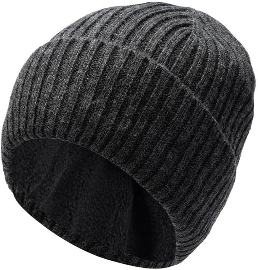 Wool Beanie Hat for Men Women Fleece Lined Ski Skull Cap Outdoors Knit Beanies