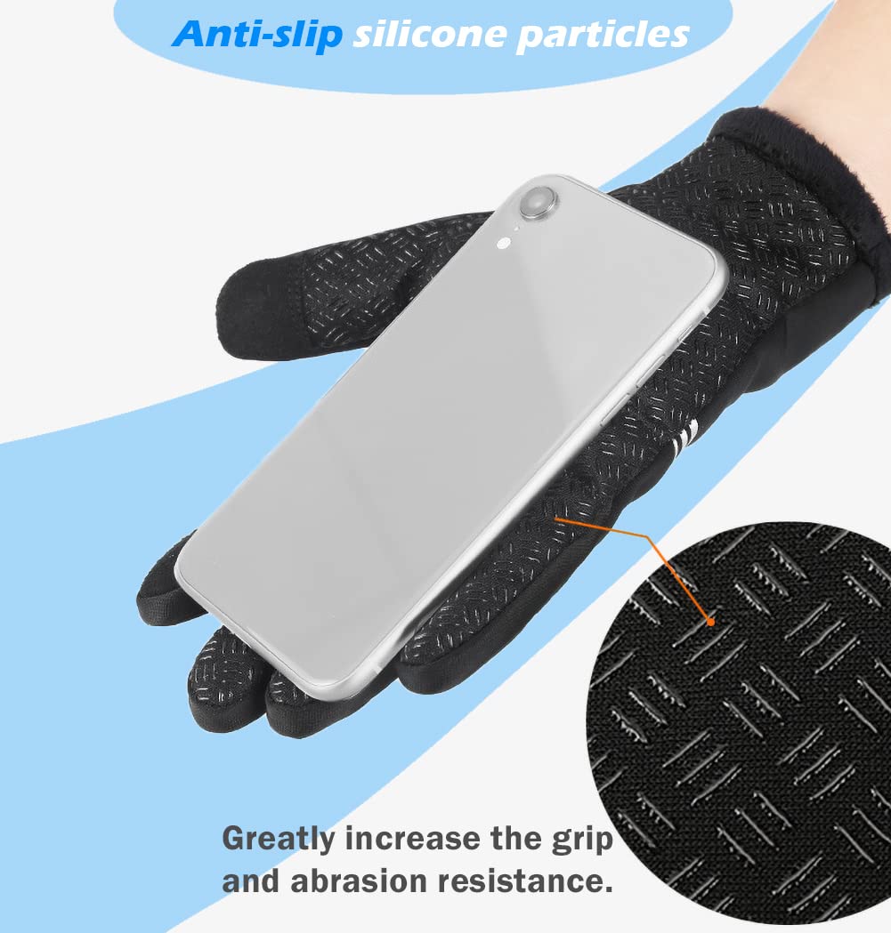 Gants Cyclisme Randonnée Gants D'hiver Tactiles Homme Femme - Chauds, Coupe- Vent Et Imperméables - Pour Running, Vélo, Randonnée - Écran Tactile Pouce Et Index Gants Grand Froid Industriel