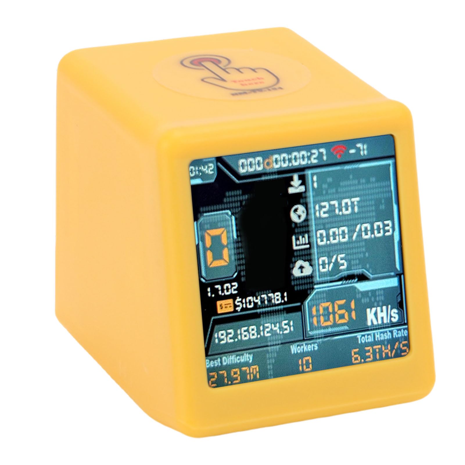 ASHATA Bitcoin Miner 1.54 Inch Display, WiFi Bluetooth 1060 Kh/s Hashrate  Desktop Clock Smart Cryptocurrency Mining Machine, USB Power, One Click Web  Updates : Amazon.se: Electronics