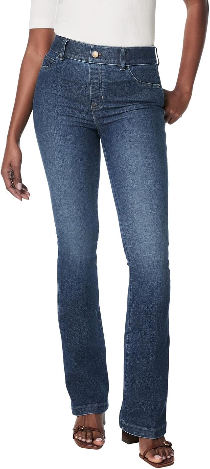SPANXshape Original EveryWear Flare Jeans - Core Shaping for Women - High-Rise - Pull-On Denim - Authentic Blue - Image 3