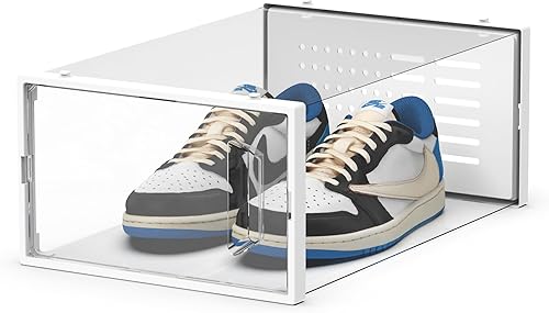 Miniatura 2 de SEE SPRING Paquete de 12 cajas grandes de almacenamiento de zapatos, organizador de zapatos apilable de plástico transparente para armario,