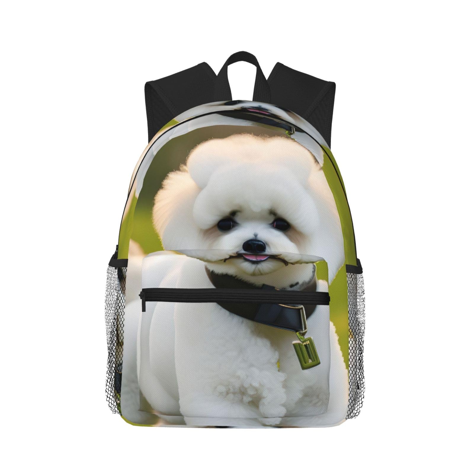 Mochila de Bichon Frise impermeable y ligera con correas cómodas 8