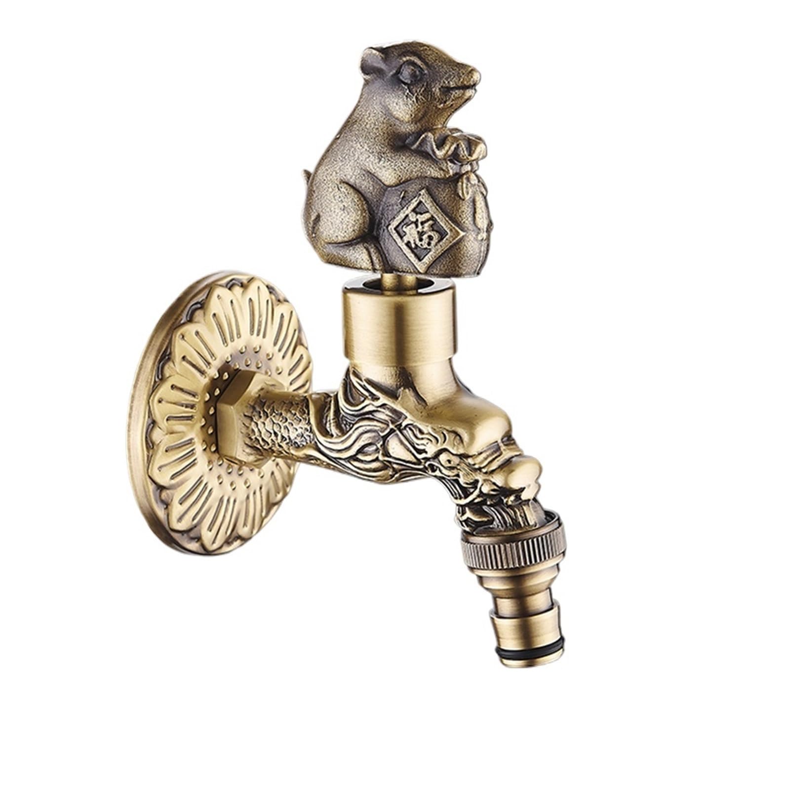Outside Tap Garden Faucet Faucet Bronze Dragon Carved Tap Bathroom Mop Faucet Washing Machine Faucet Outdoor Faucet for Garden(Color-20)