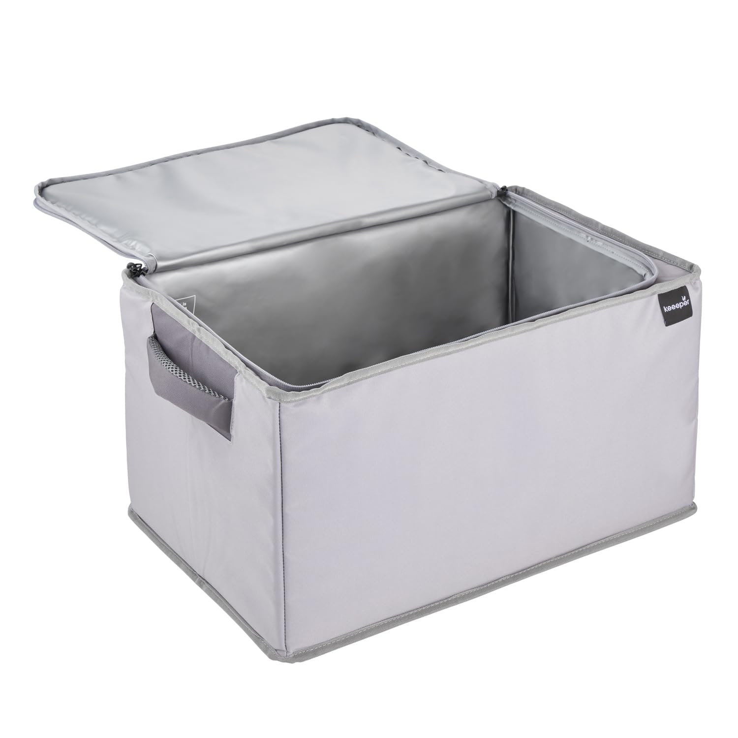 keeeper neo Faltbare Isoliertasche, 40 l, Gr. XL, Passend für Klappbox ben, 15 kg Tragkraft, 7 h kühlend/wärmend, Aus recycelten PET-Flaschen, 48 x 31,5 x 26,5 cm, Graphite