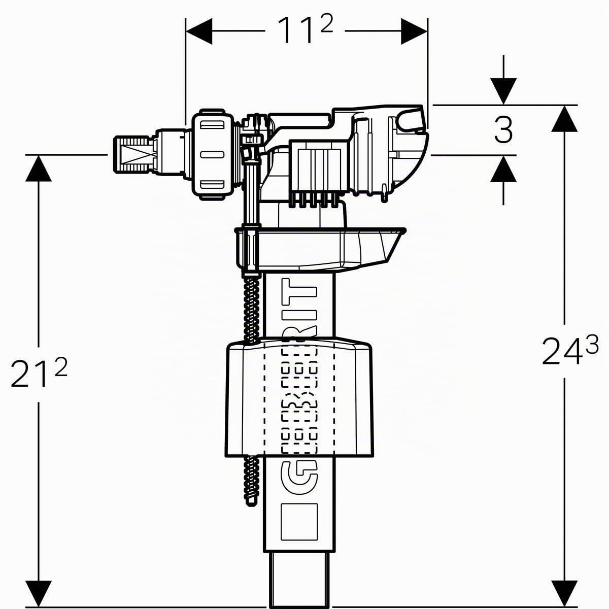 Geberit 240.783.00.1 Robinet flotteur Unifill