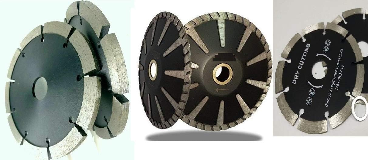 5" (set of 6 Pieces) Diamond Wall Chaser Crack Chaser Tuck Point Blade Segmented Straight Cutting Blade Convex Curved Blade for stone concrete granite for tile floor grinder wet polisher circular saw