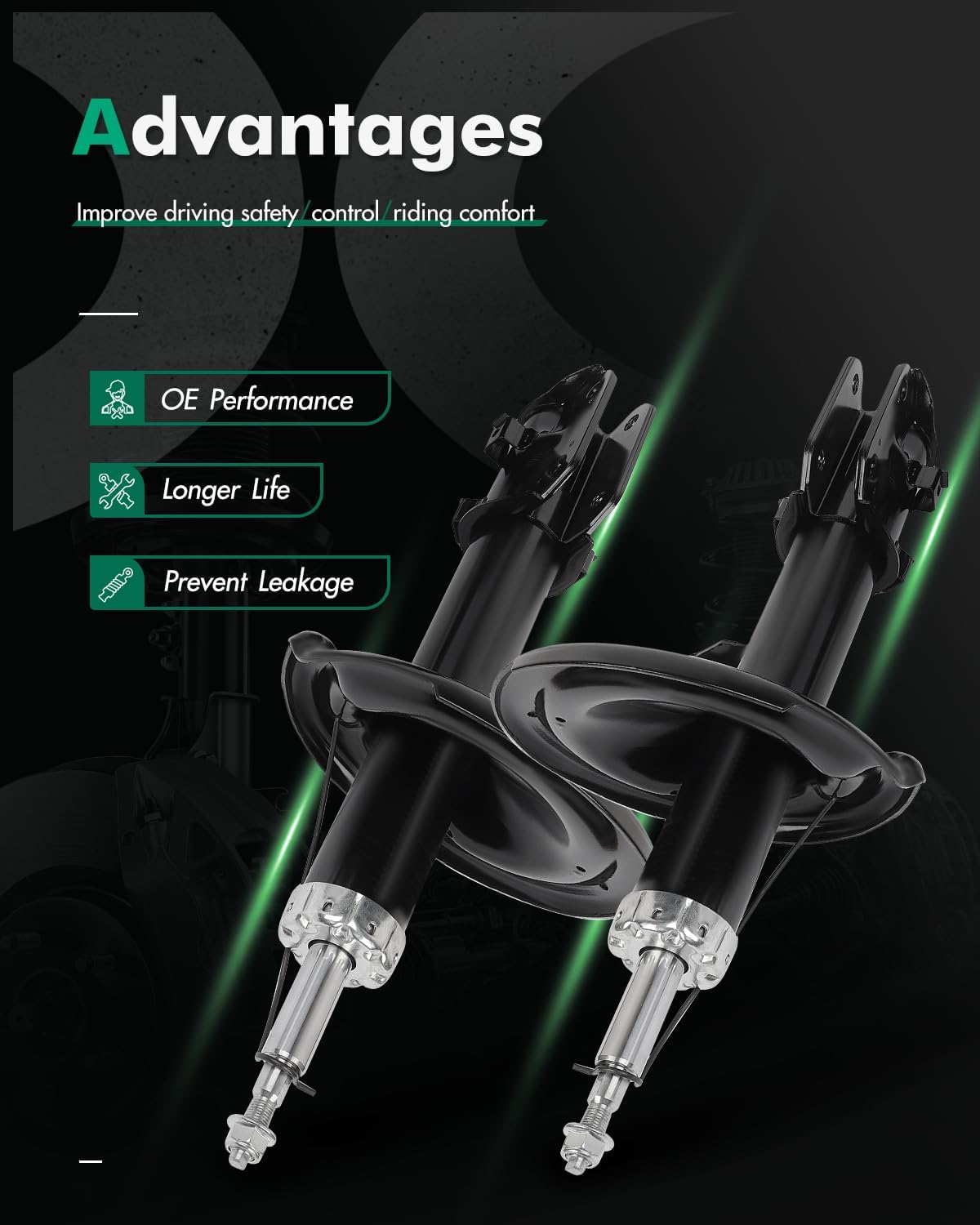 SCITOO Front Shocks Set of 2 for Entourage, Shocks Absorbers and Struts Fits 2007 2008 2009 2010 for Hyundai Entourage,2006 2007 2008 2009 2010 2011 2012 2014 for Kia Sedona Amortiguadores