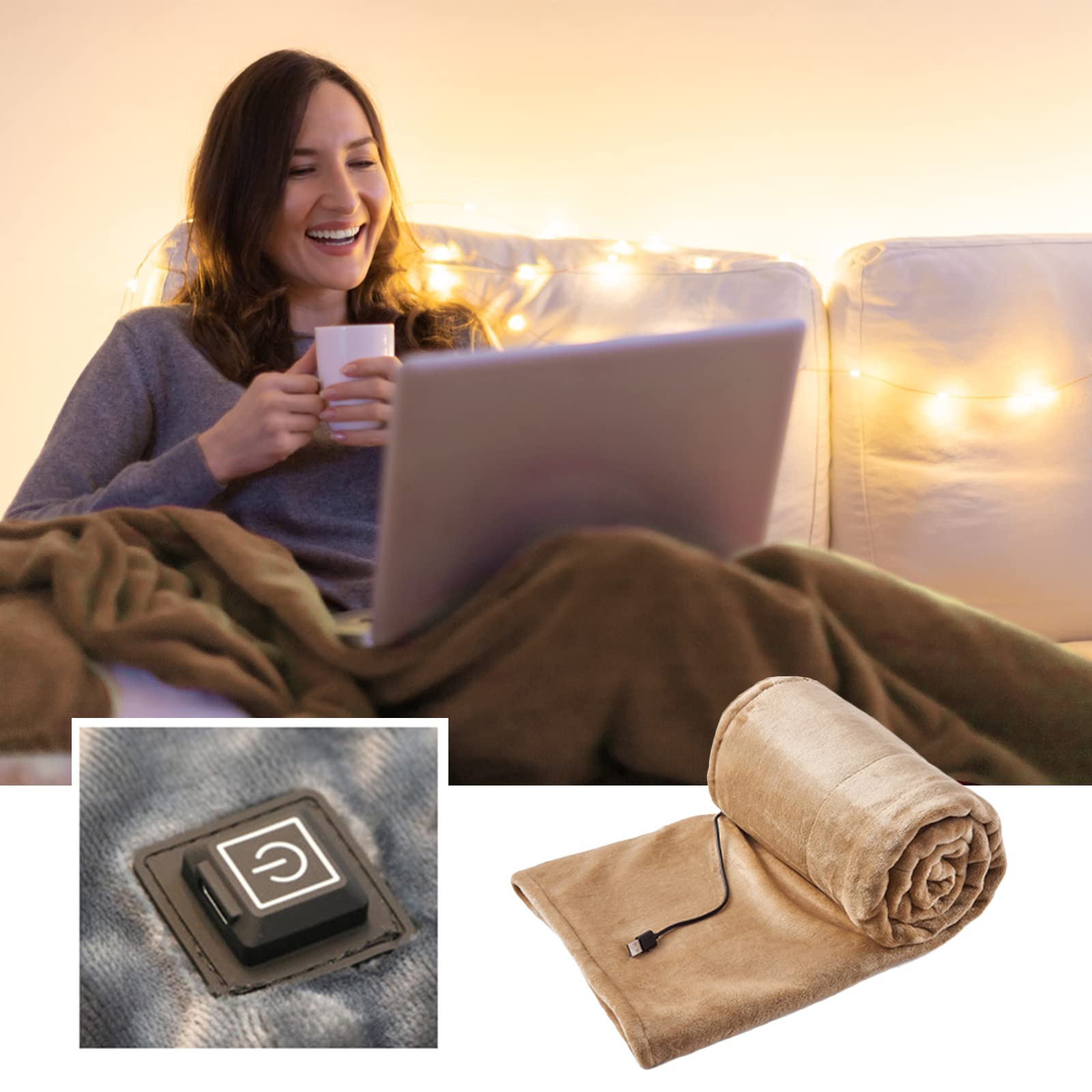 Coperta riscaldata elettrica USB Coperta elettrica in flanella comoda per il lavoro, adatta per anziani, pazienti e camionisti a lunga distanza (#3)