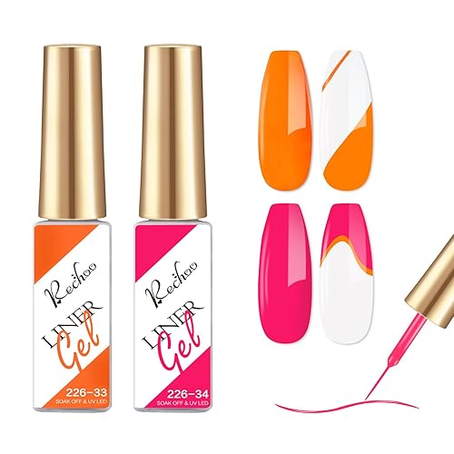 Rechoo Euphoria - Revestimiento de gel que brilla en los rayos UV oscuro, rojo neón, rosa, naranja, esmalte de pintura en gel para uñas con