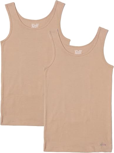 Jockey SG02 Girl's Super Combed Cotton Rib Solid Tank Top (Pack of 2)