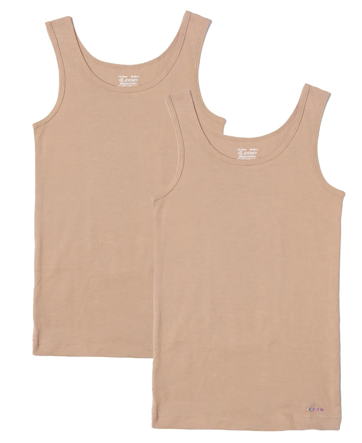 Jockey SG02 Girl’s Super Combed Cotton Rib Regular Fit Solid Tank Top (Pack of 2)