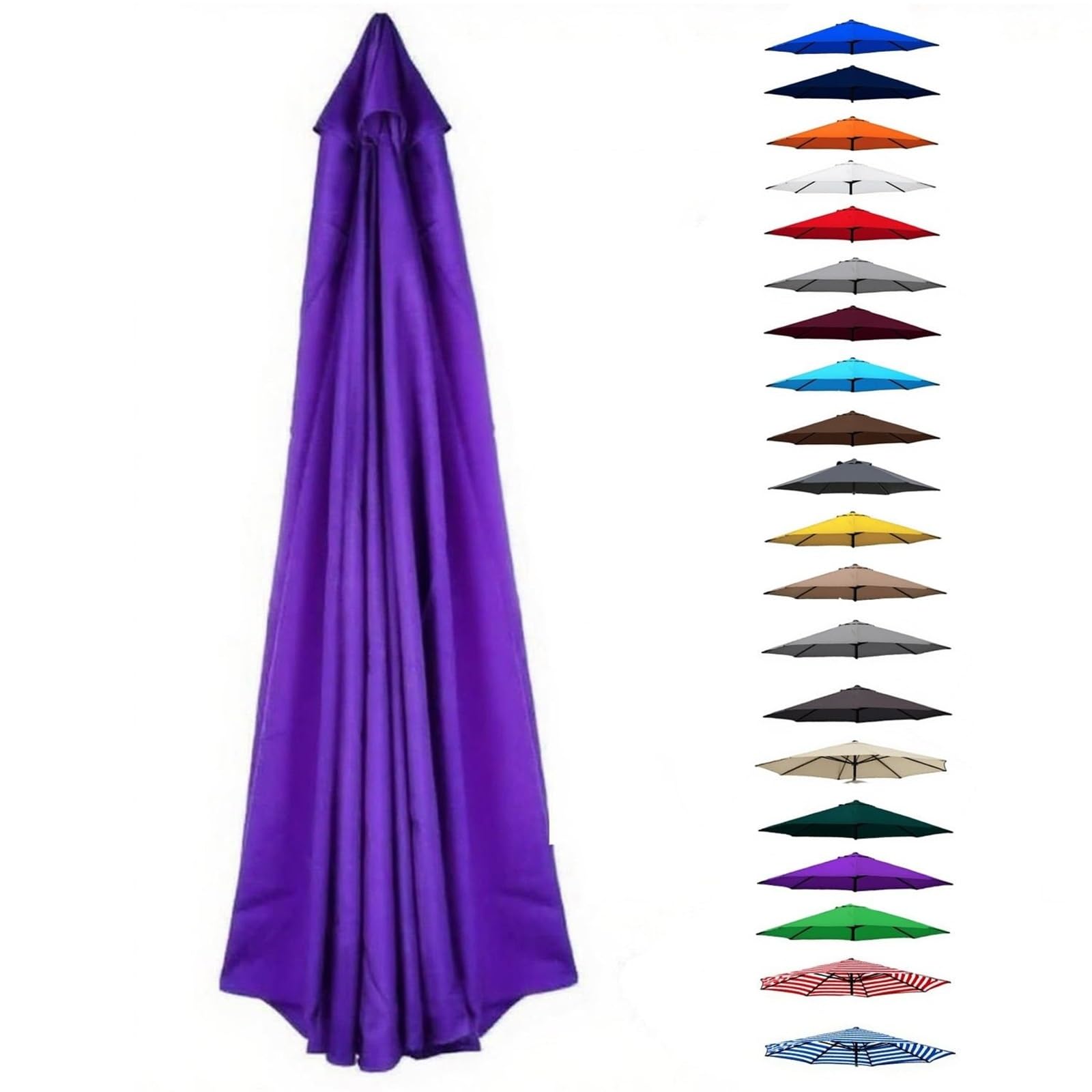 UV30+ Waterproof Garden Parasol Umbrella 2.0-4.0M – Outdoor Sun Shade Canopy For Patio Beach Pool Lawn & Deck – 6/8 Rib Design(Purple,(6Rib) 2.3m/7.5ft) — image 1