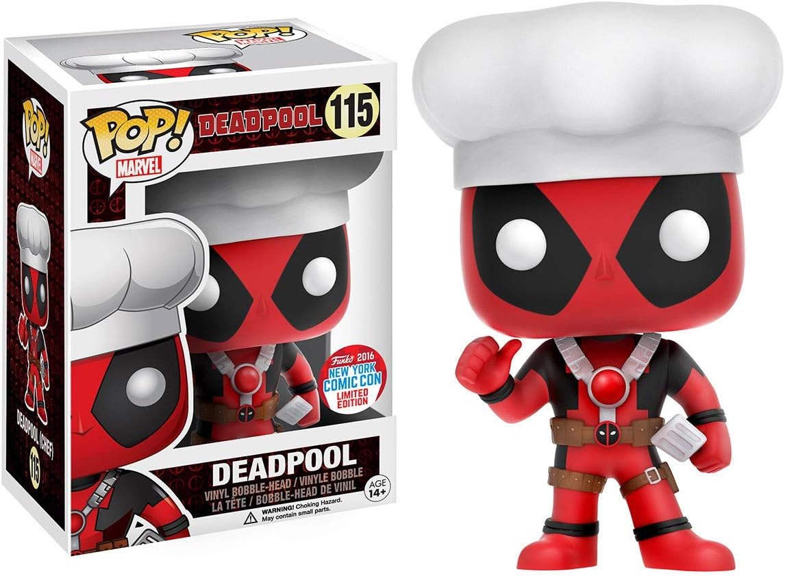 Pop Chef Deadpool NYCC 2016 Exclusive Vinyl Bobblehead Figure
